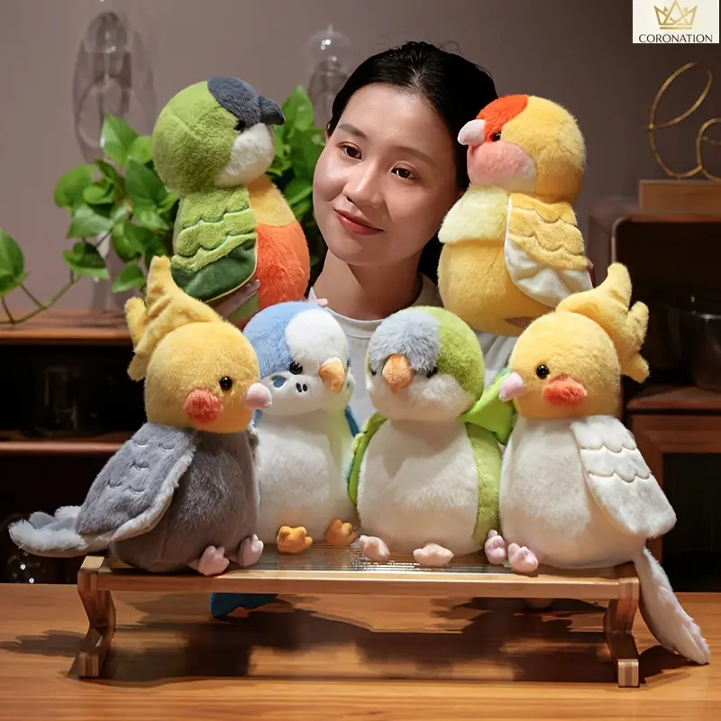 Cute Parrot Plush Toy - Kawaii Colorful Stuffed Bird Doll, Soft Cuddly Talking Companion, Interactive Parent-Child Play Item, Adorable Gift for Kids, Classroom Party Favor (Leisure Outdoor Recreation Accessory)