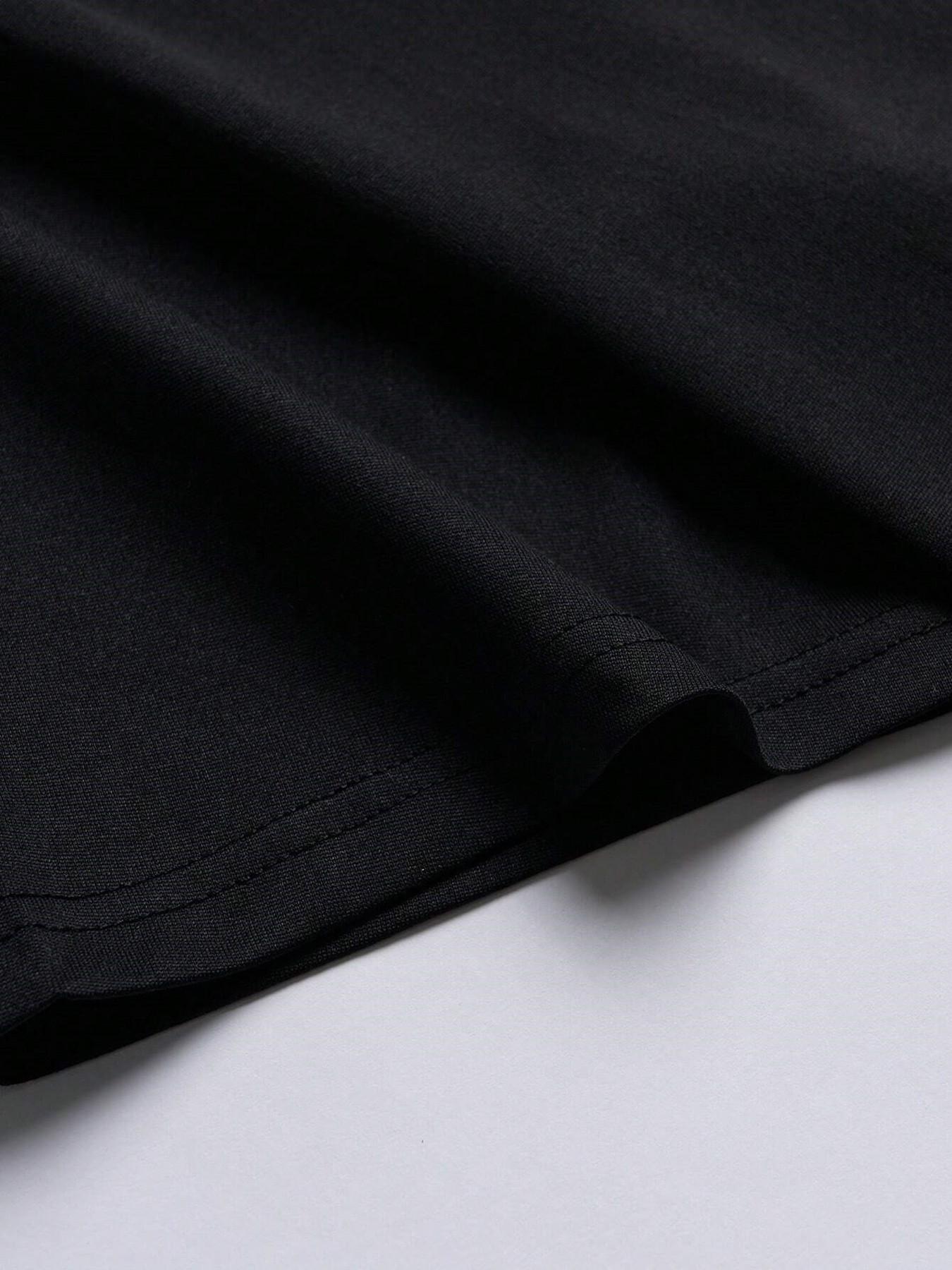 Men's Fashion Casual Colorblock T-Shirt, Simple Letter Print, Versatile and Stylish, Perfect for Daily Wear, Comfortable and Trendy