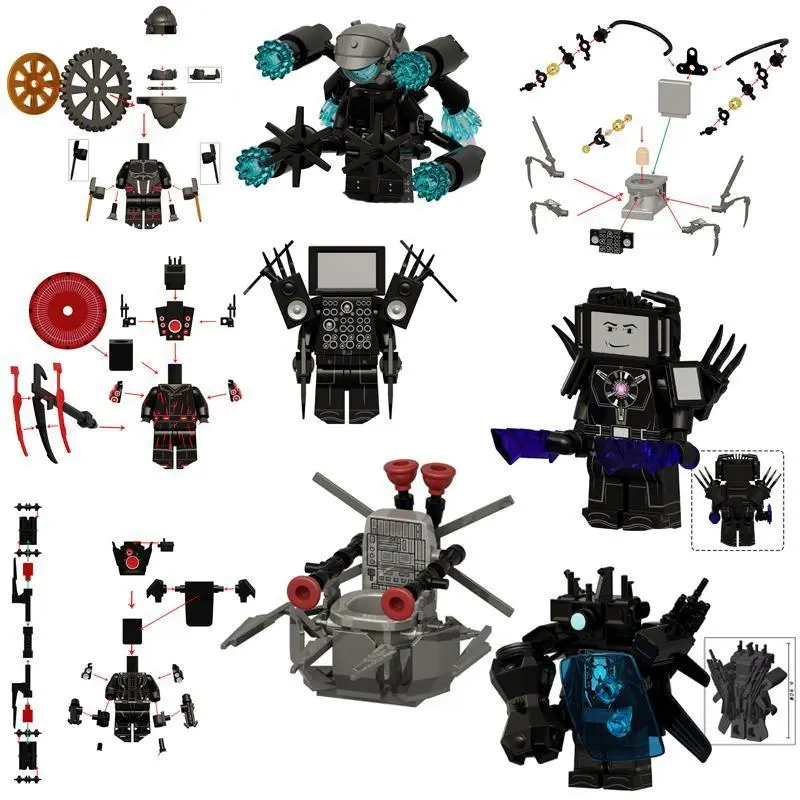 2026 Hot selling toys Skibidi Toilet MOC Abstract Robot Building Blocks Compatible With LEGO Monitor TV Man Delicate Figures Mini Model Bricks Toys Internet-famous toy