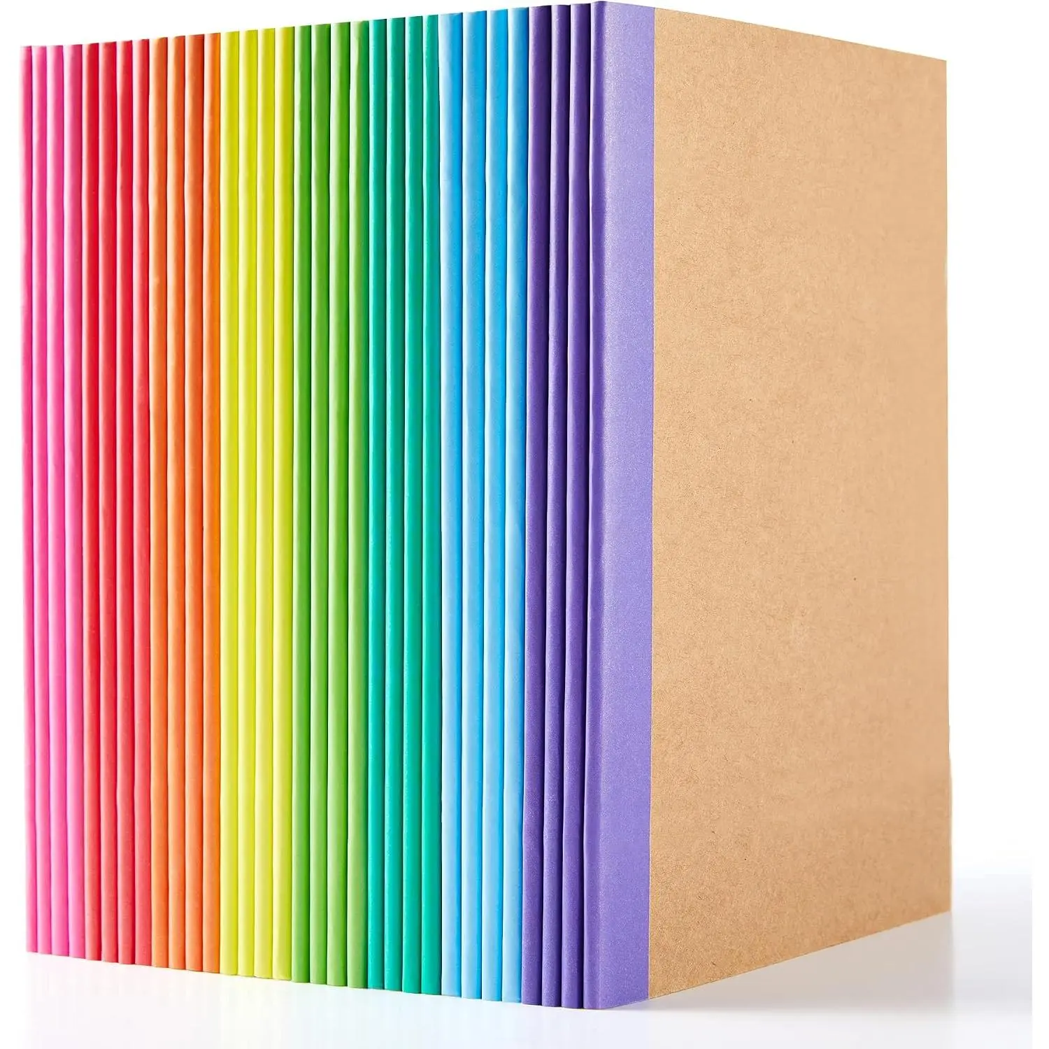 32 Pack Composition Notebooks Bulk,   Cover Lined Blank College Ruled Composition Travel Journals with Rainbow Spines For Women Students Business, 60 Pages, 8.3”x 5.5”, A5, 8 Colors