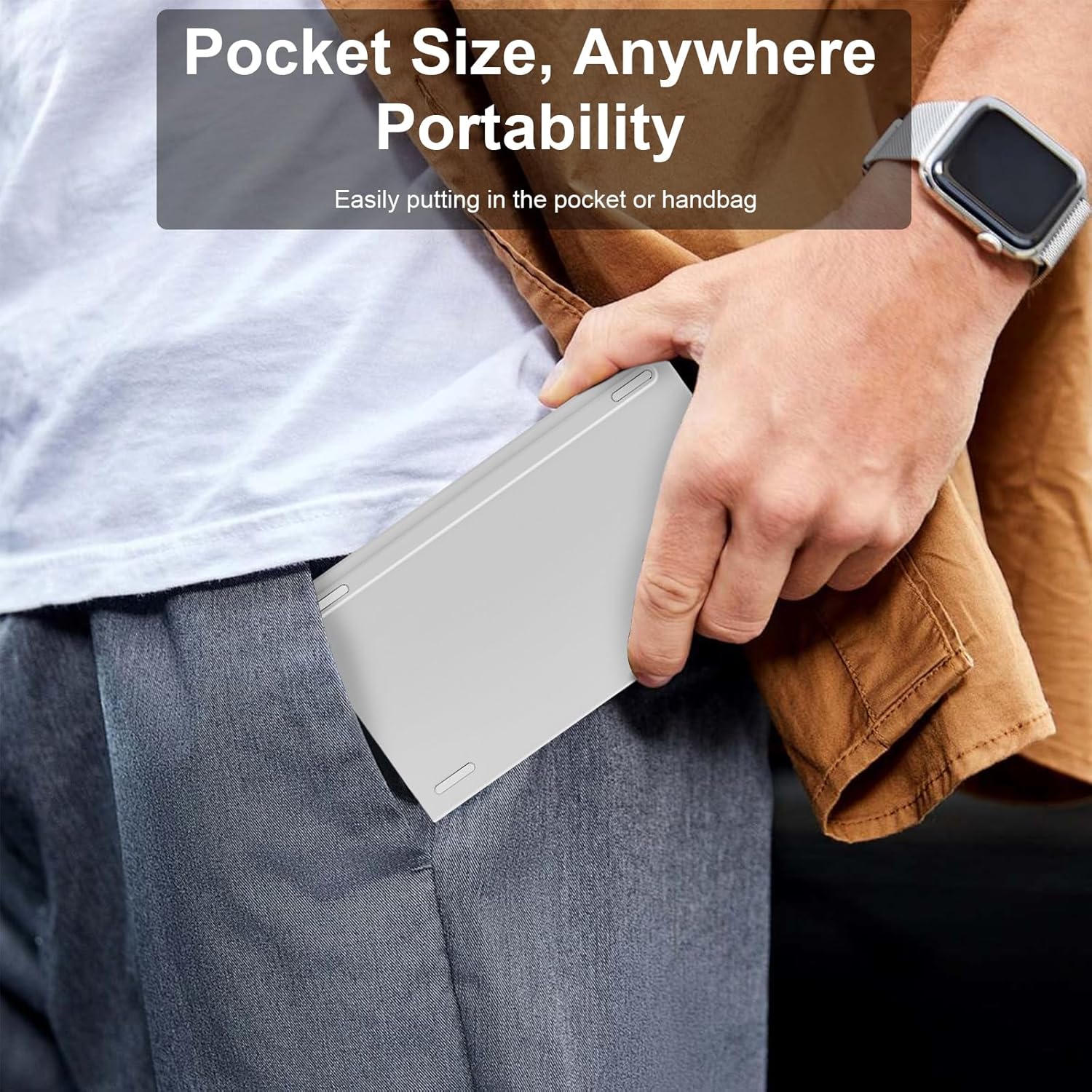 Foldable Wireless Bluetooth Keyboard, Pocket-Sized Travel Folding Keyboard for iPad, iPhone, Smartphone, Tablet and Laptop