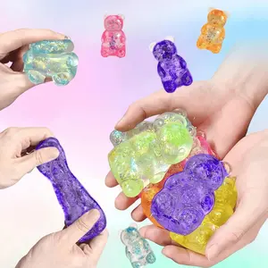 Trendy Kawaii Food Squishy Toy, Aurora Gummy Bear Jelly Soft Filled Squeeze Toy, Healing Anxiety Relief Sensory Fidget, Portable Leisure Hand Play for Home Office, Sweet Holiday Party Gift for Kids Adults sugar