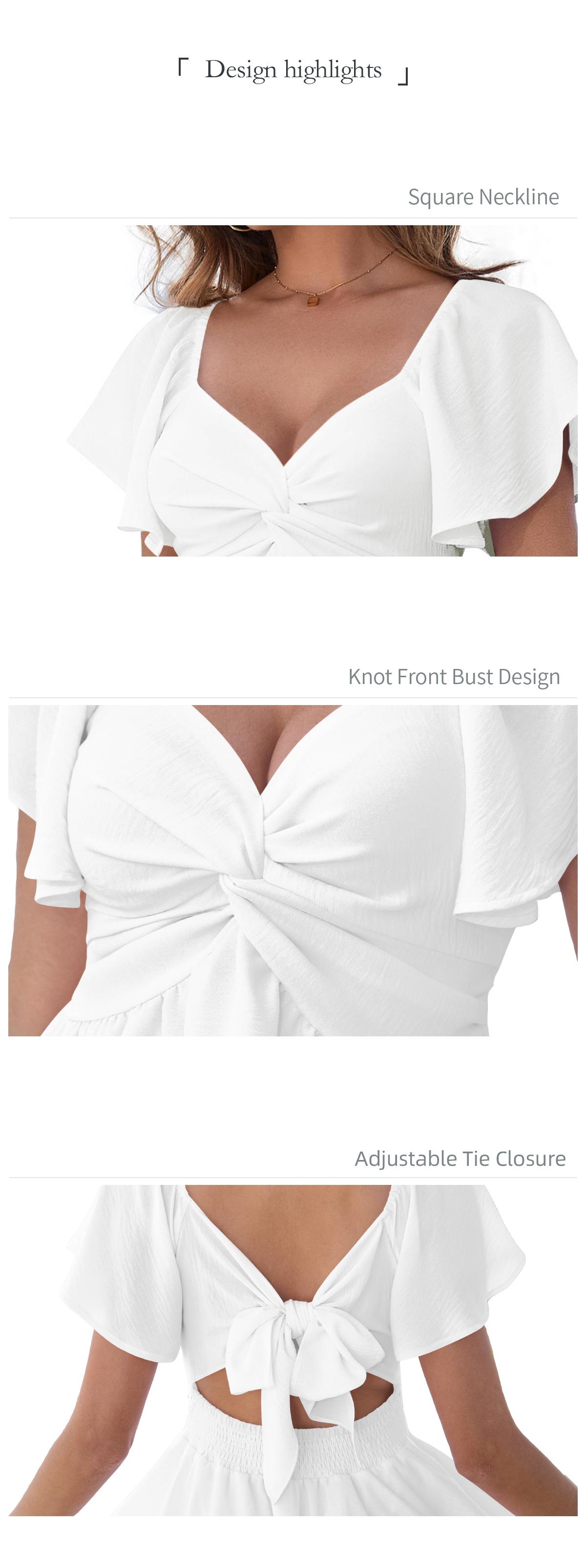 Chicovar Women's Summer Sweetheart NecklineKnot Front Flowy Mini Chiffon Dresses , Flutter Sleeve, Tie-Back, A-Line Cut, No Scratchy, No Sheer, Wedding Guest,Bridal Shower, Church, Party, Casual, or Daily Wear, Summervibes Chicovar Women's Summer Sweetheart NecklineKnot Front Flowy Mini Chiffon Dresses , Flutter Sleeve, Tie-Back, A-Line Cut, No Scratchy, No Sheer, Wedding Guest,Bridal Shower, Church, Party, Casual, or Daily Wear, Summervibes