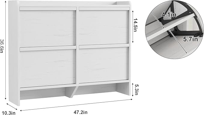 Shoe Cabinet with 4 Flip Drawers Wooden Shoe Organizer Cabinet with Adjustable Shelf Shoe Storage for Entryway Hidden Shoe Cabinet for Hallway, Living Room