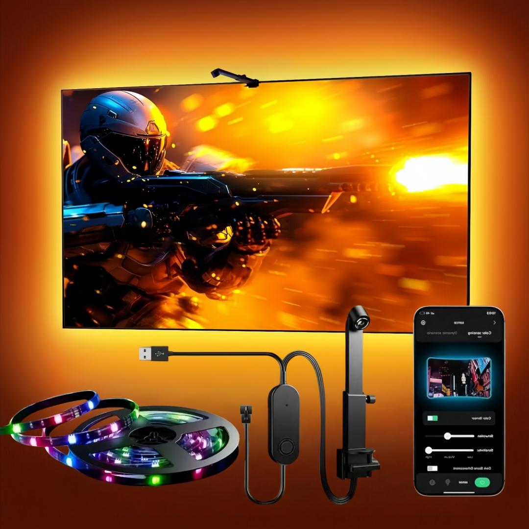 Smart TV Sync LED Backlight Strip, Music Synchronization, Multiple Scene Modes, USB Backlight for Tvs 55-65 Inches, Computer, Gaming Room, Led Light Strips