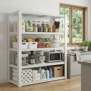 Heavy Duty Garage Shelving Height Adjustable Storage Rack 5-Tier Metal Shelves for Industrial Residential Use 3000 lbs Load Capacity 36"x16"x72" & 48"x24"x72"