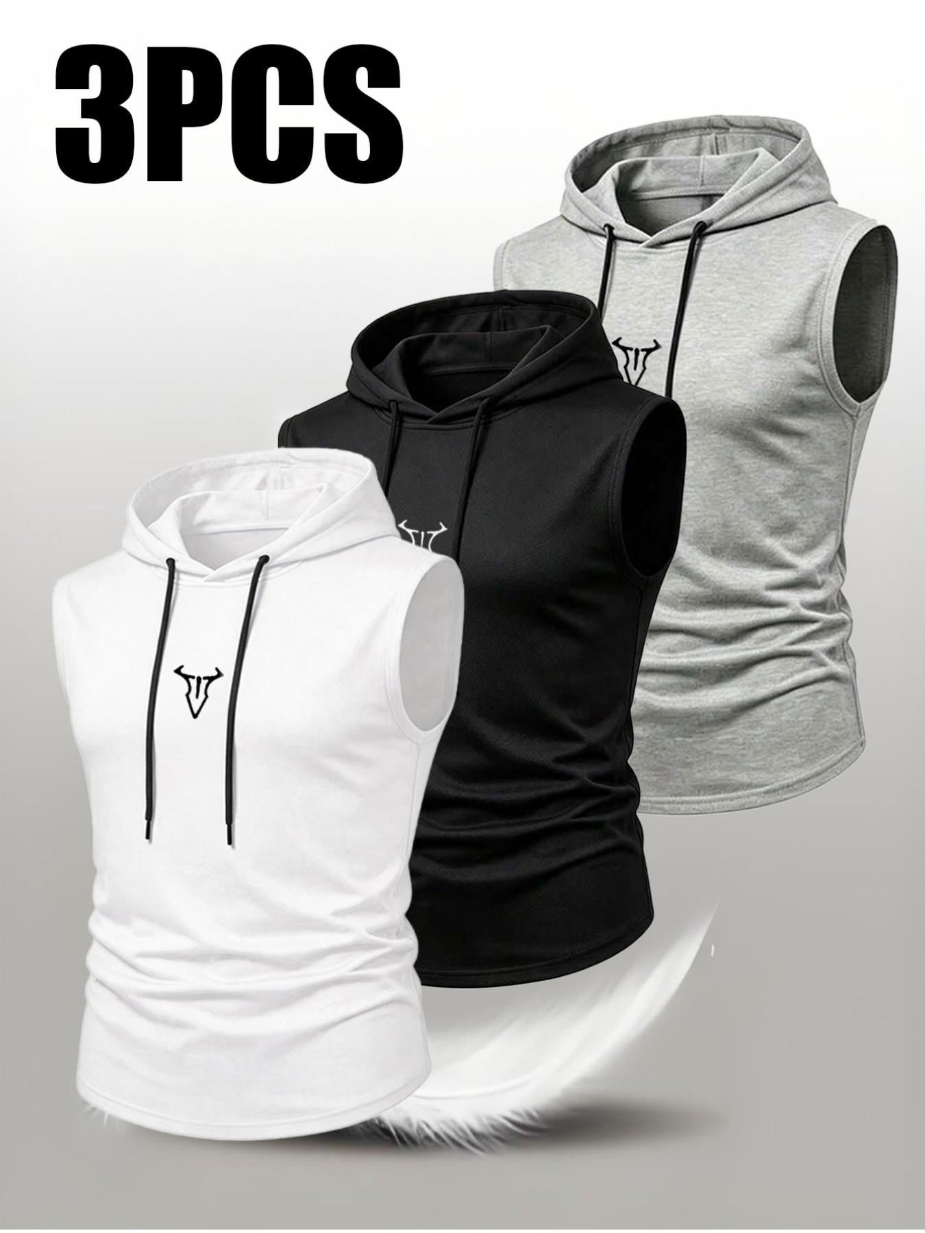 Men's Summer Lightweight Sport Running Fitness Sleeveless Vest, Fashion Casual Outdoor Hooded Top, Breathable and Comfortable Design, Workout Sports Vest