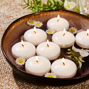 White Floating Candles 2 inch, 24 Pack Floating Candles 5-6 Hours Long Burning, Unscented Floating Candle for Centerpieces, Wedding, Christmas Lights, Romantic Night for Her/Him Set