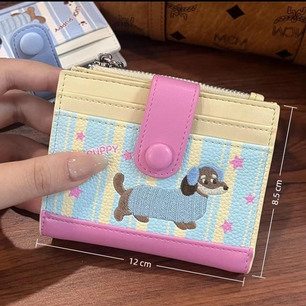 Lightweight Short Wallet with Dachshund Print for Women, Minimalist PU Leather Foldable Design, Fashionable Card Holder with Multiple Card Slots, Card Slot, Wallets For Women