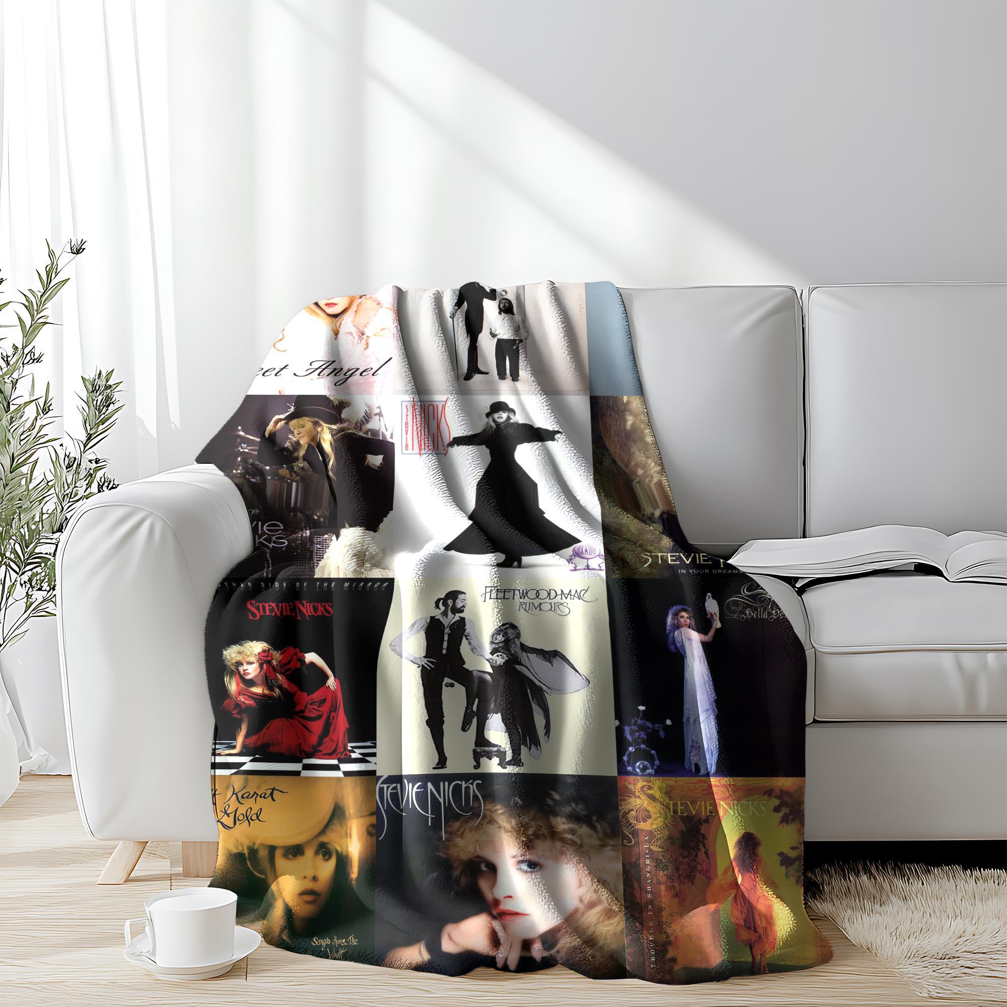 Countdown Sale! Stevie Nicks & Fleetwood Mac Album Collage Throw Blanket, Soft Warm Flannel Blanket for Bedroom & Couch, Witchy Boho Rock Goddess Inspired Design Gypsy Rock Goddess, Ideal Gift for Music Fans & Fans, Birthday, Holiday