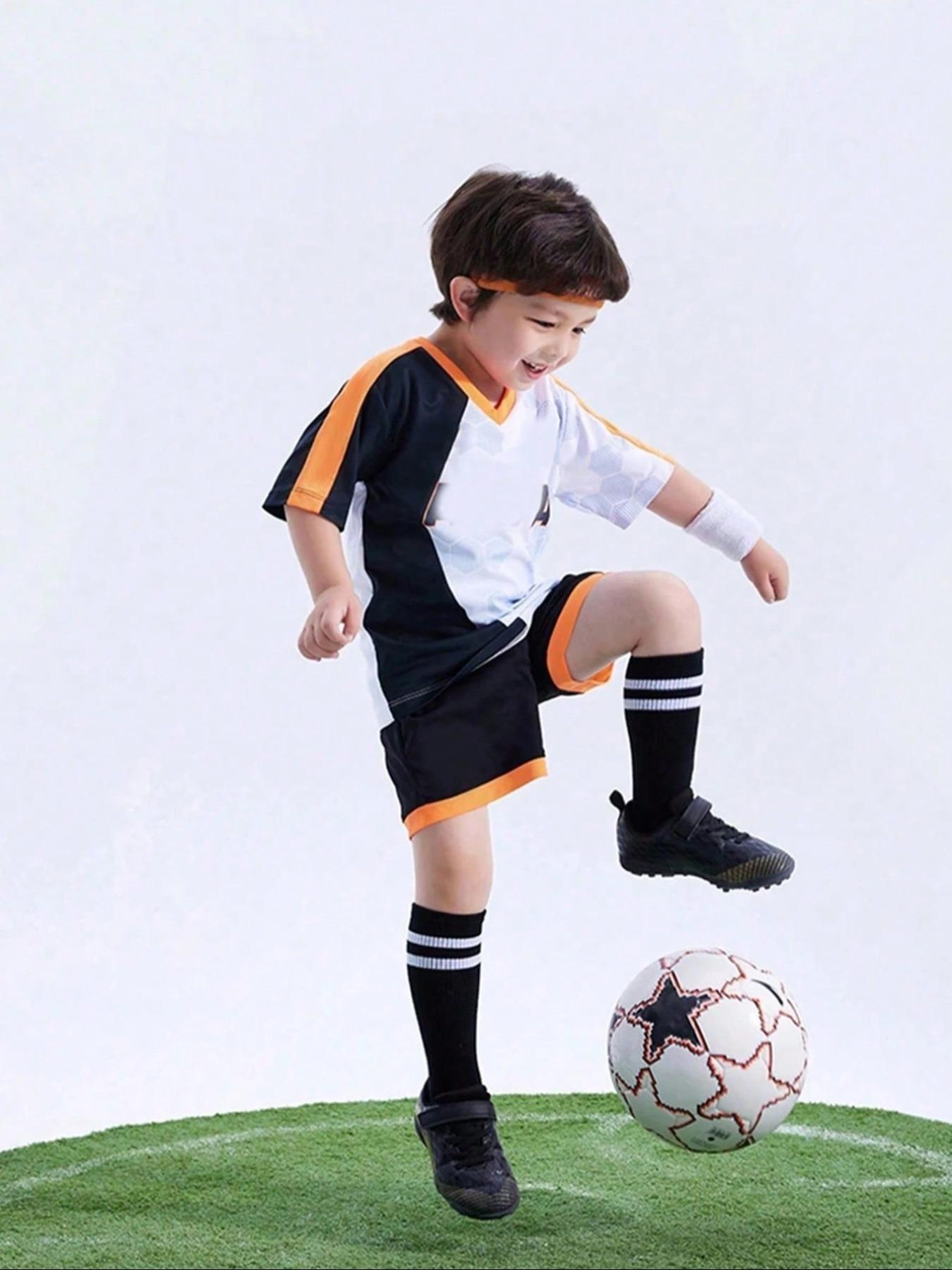 4 Pairs Kids Professional Soccer Socks, Long Calf Sports Socks for Boys, Breathable Sweat-Wicking, Knee-High Socks for Spring Summer Fall