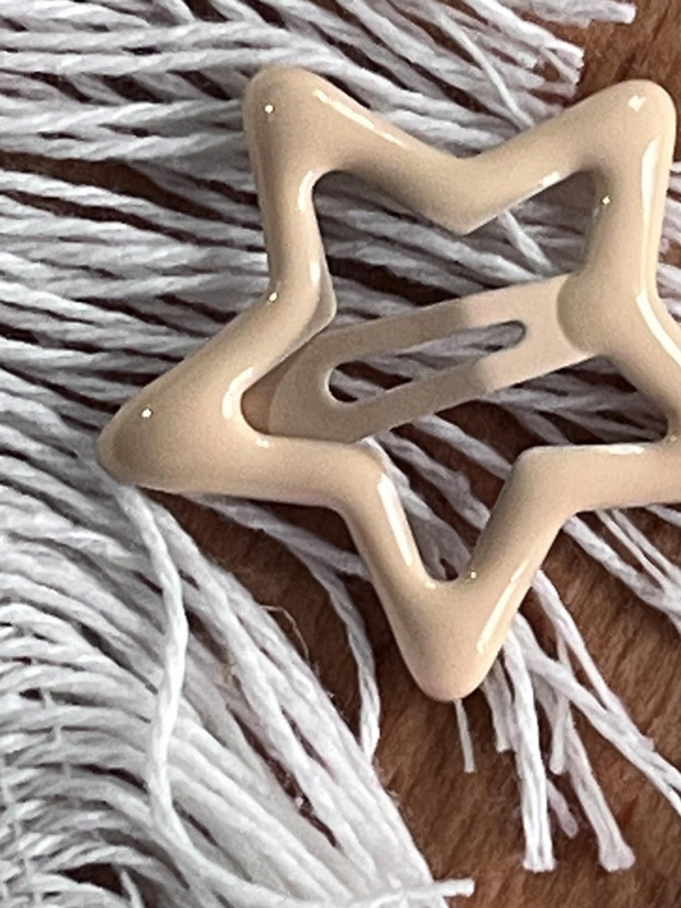 10pcs Set Single Color Random Mix Cute Metal Star Hair Clips, Multicolor Headbands for Students and Women, Casual All-Season Hairstyle Accessories