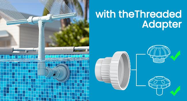 Poolhacker Pool Fountain for Above-ground Pool & Inground Pool Outdoor Waterfall Spray Installation