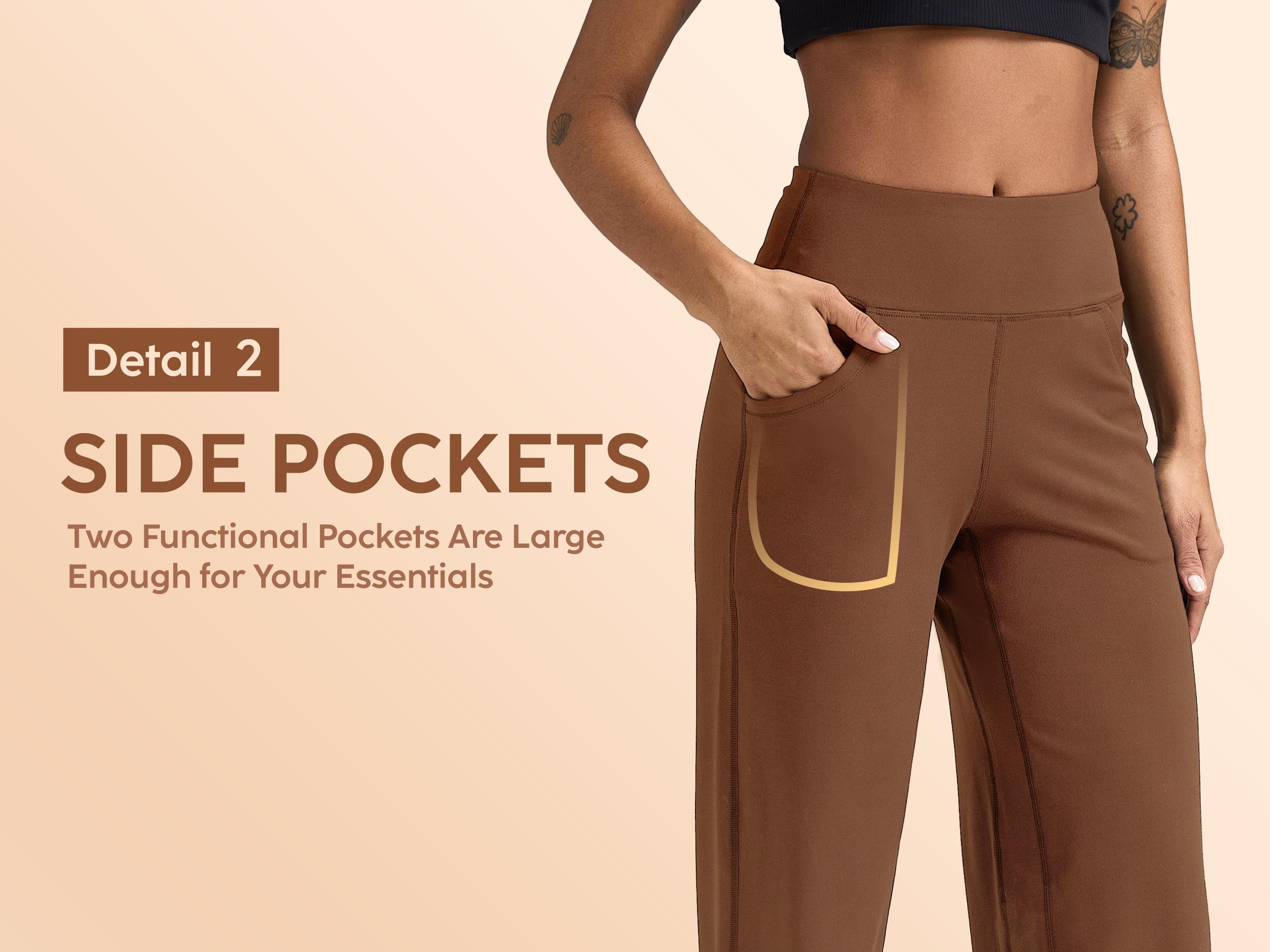 ESOFT Womens Wide Leg Yoga Pants High-Waisted Business Casual Pants with Pockets Comfortable Athletic Sweatpants