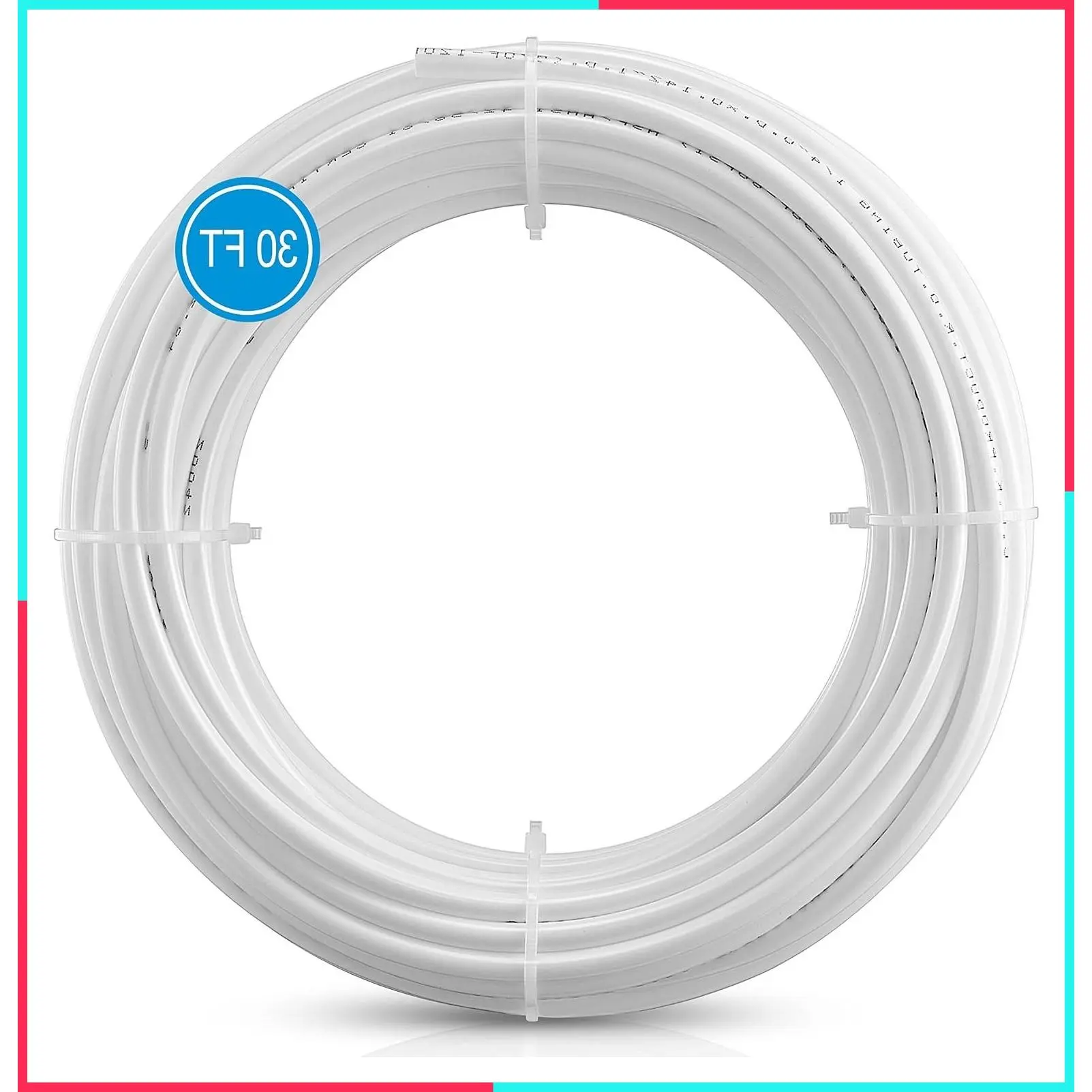 30FT 1/4" O.D. RO Water Tubing, NSF Certified Hose for RO Filter System, White