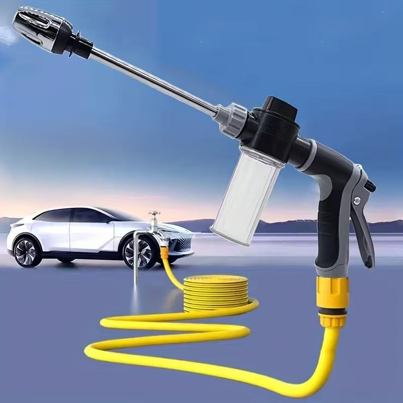 High Pressure Car Wash Gun, Upgrade Thick Rod, Plastic Body, Copper Nozzle, Garden Hose Sprayer, Multi-Function Watering Tool