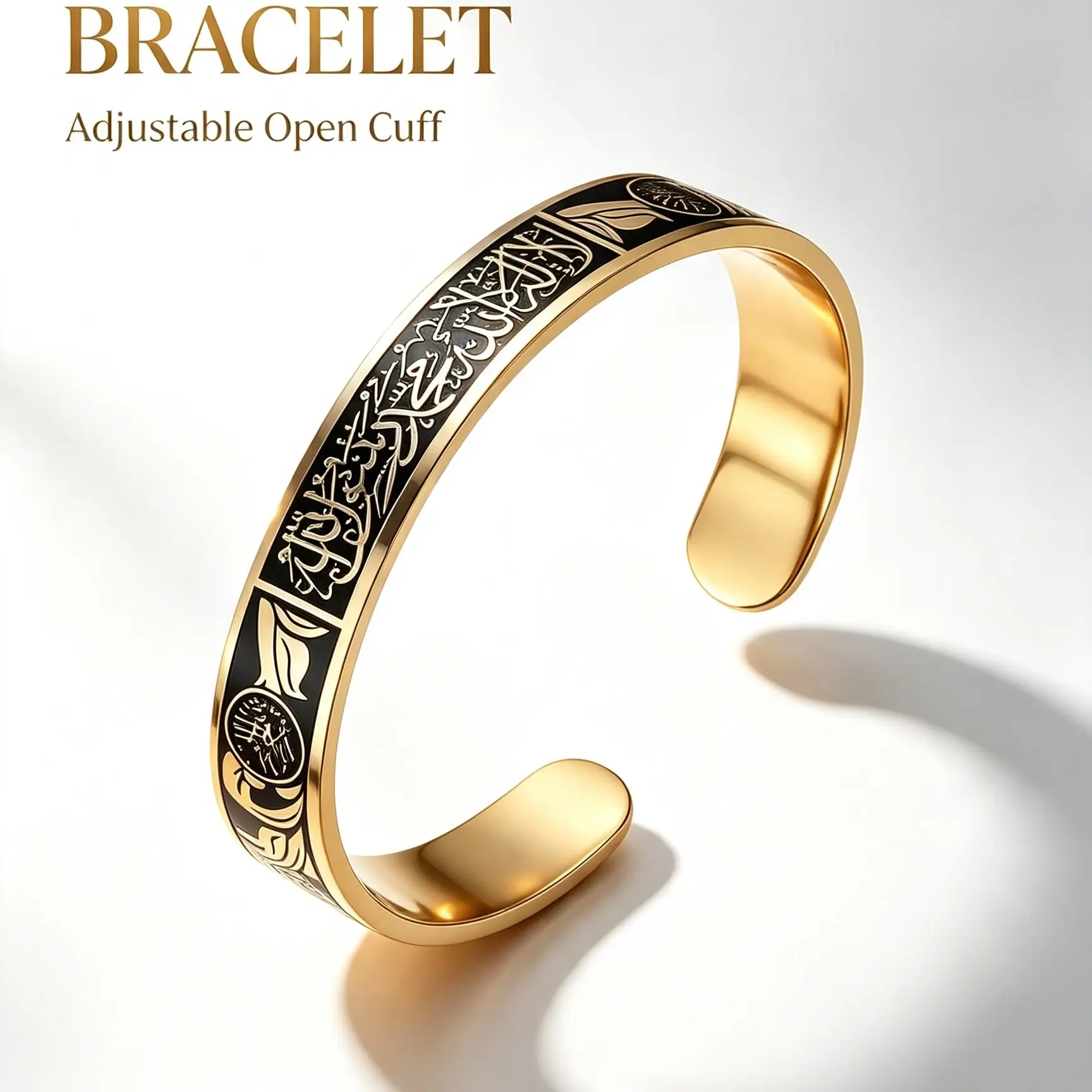Muslim Titanium Steel Quran Verse Bracelet, Islamic Jewelry, Allah Name Design, Elegant Women and Girls Accessories, Perfect Gift