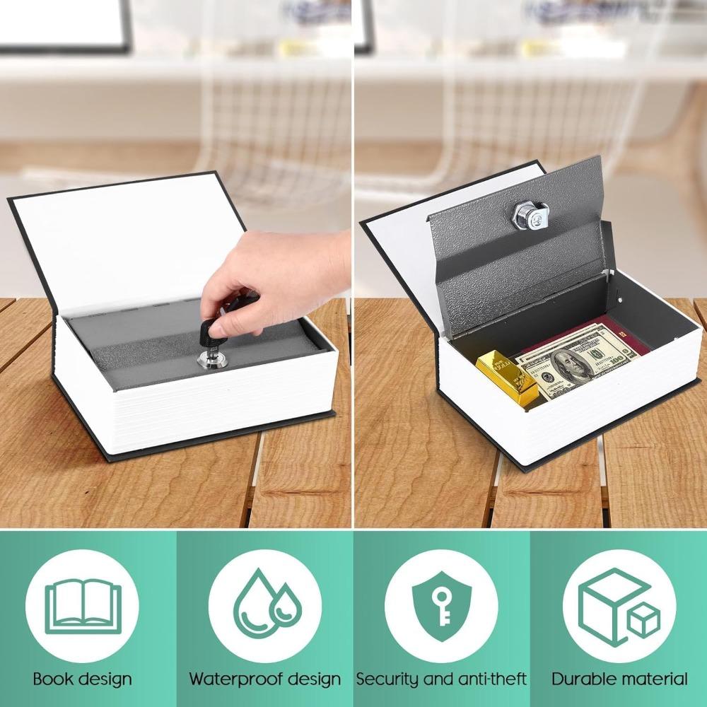 Book-Style Dictionary Hidden Storage | 3 Digit Combination Lock or Key Lock | Jewelry & Precious Ornaments Organizer | Portable Secret Storage for Rings Earrings Necklaces Cash Coins