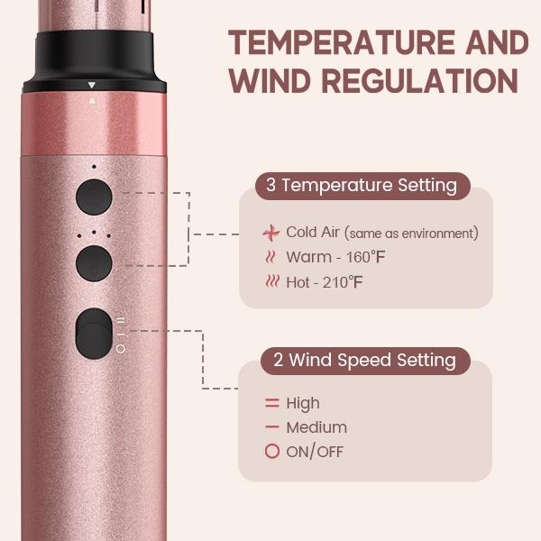 Brightup 5-in-1 Curling Wand Set Upgraded Straightener Brush Automatic Air Curling Iron Hair Styling Tools Hot Cold Air Hair Styler for Fast Drying Curing Volumizing Styling