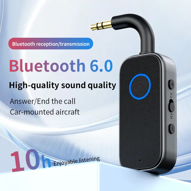 Versatile 2-in-1 Bluetooth Receiver and Transmitter, Compatible with PC, Television, Mobile Phone, Car, Speakers and Audio Amplifiers, Low-Latency Wireless Audio Adapter for Home and Car