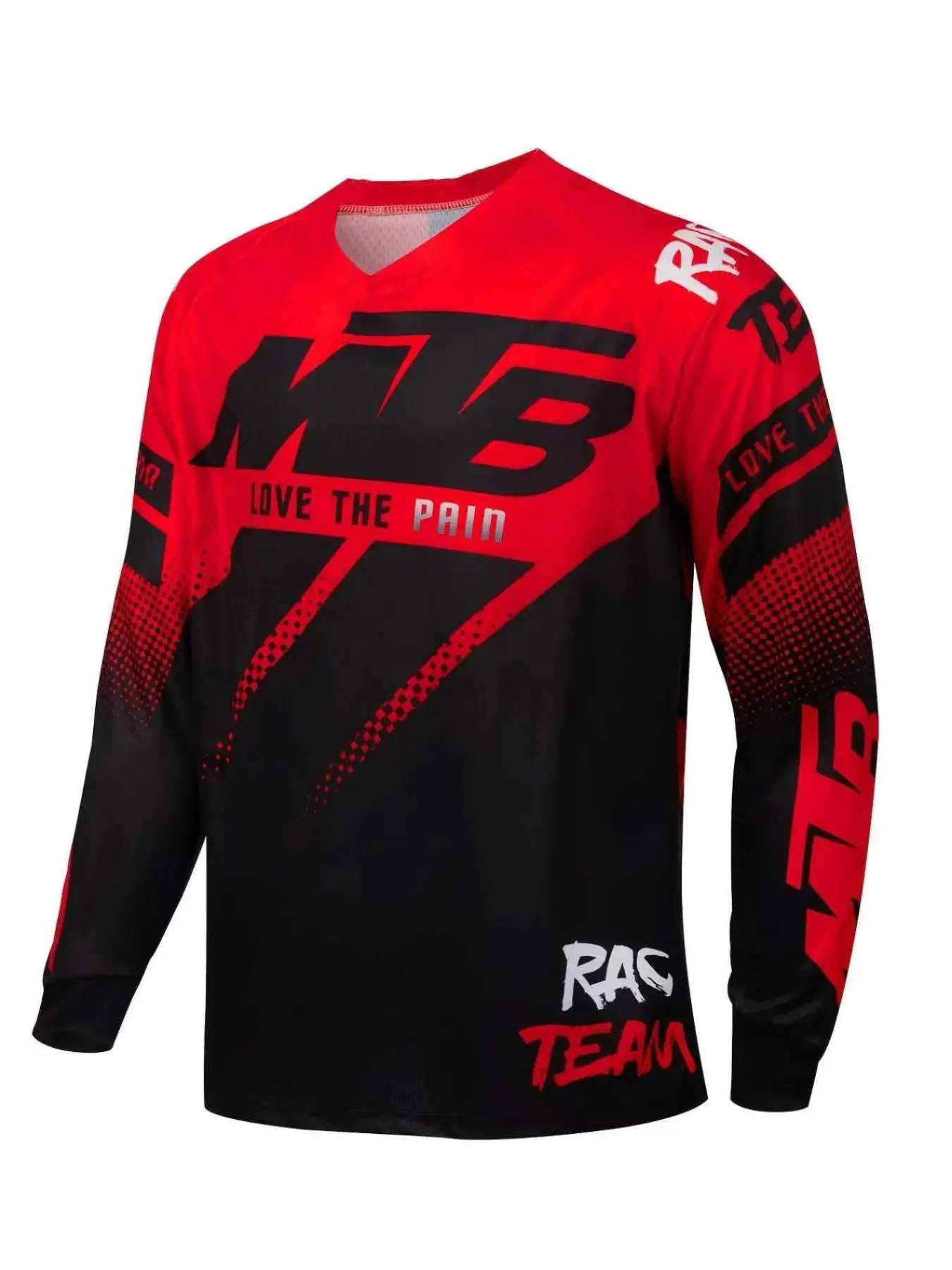 Men's Outdoor Quick-Dry Breathable V-Neck Cycling Shirt, Motorcycle Race Training T-Shirt, Raglan Long Sleeve, All Seasons, Fishing Hunting Riding, Cyclist Jersey