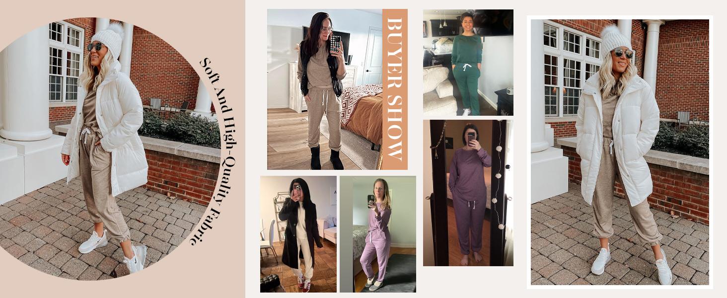 FISOEW Women's Solid Sweatsuit Set 2 Piece Long Sleeve Pullover and Drawstring Sweatpants Sport Outfits Sets viral knit set two piece set women two piece outfits matching sets women #TikTokShopBlackFriday #TikTokShopCyberMonday Sporty Round Neck FISOEW Women's Solid Sweatsuit Set 2 Piece Long Sleeve Pullover and Drawstring Sweatpants Sport Outfits Sets viral knit set two piece set women two piece outfits matching sets women #TikTokShopBlackFriday #TikTokShopCyberMonday Sporty Round Neck