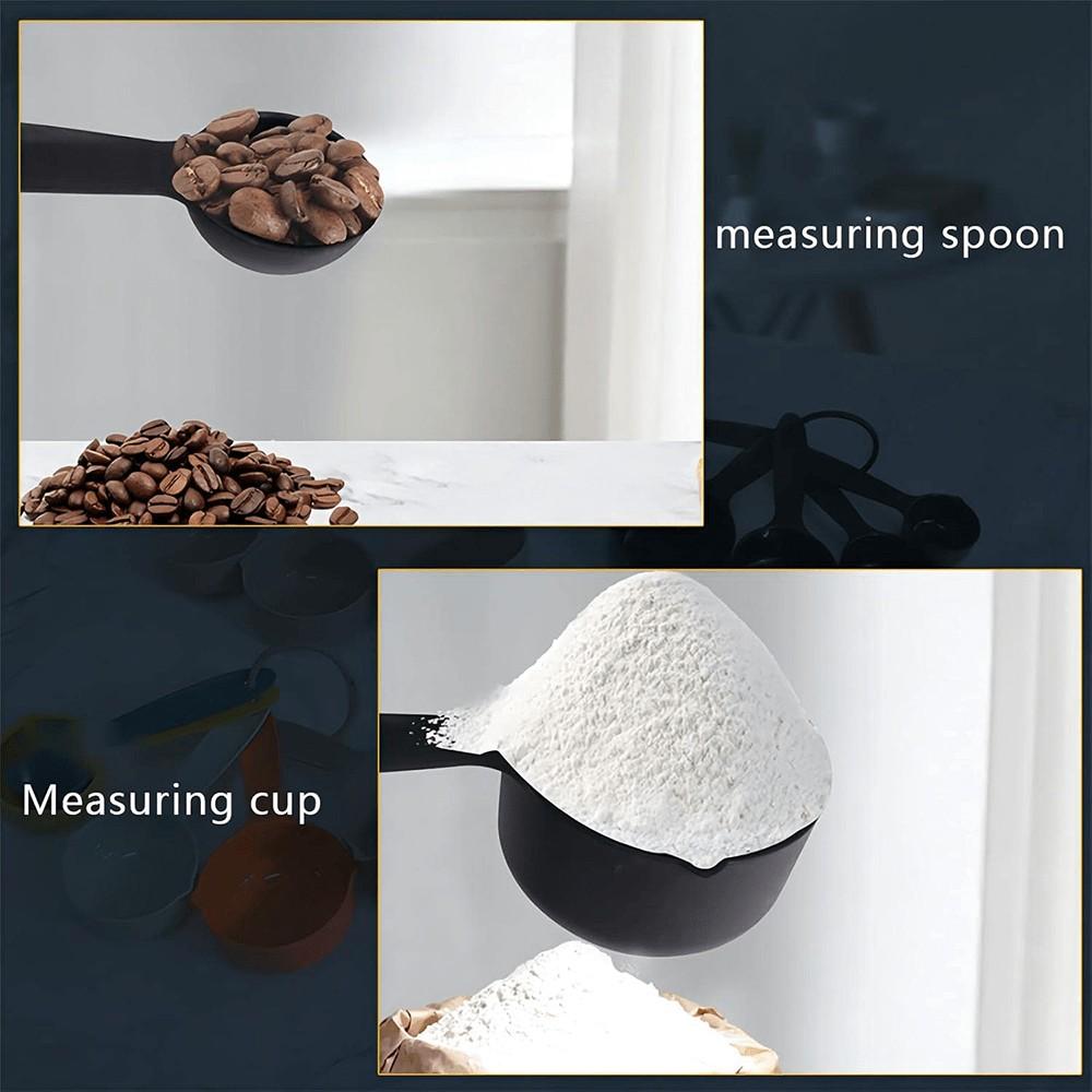 11pcs Plastic Measuring Cups, Spoons and Egg Yolk Separator Divider Set - Kitchen Measuring Tool, Stackable Measure Cup for Liquid & Dry Measuring, Kitchen Gadget for Cooking & Baking, Kitchen Tool | Modern Kitchenware | Durable Plastic