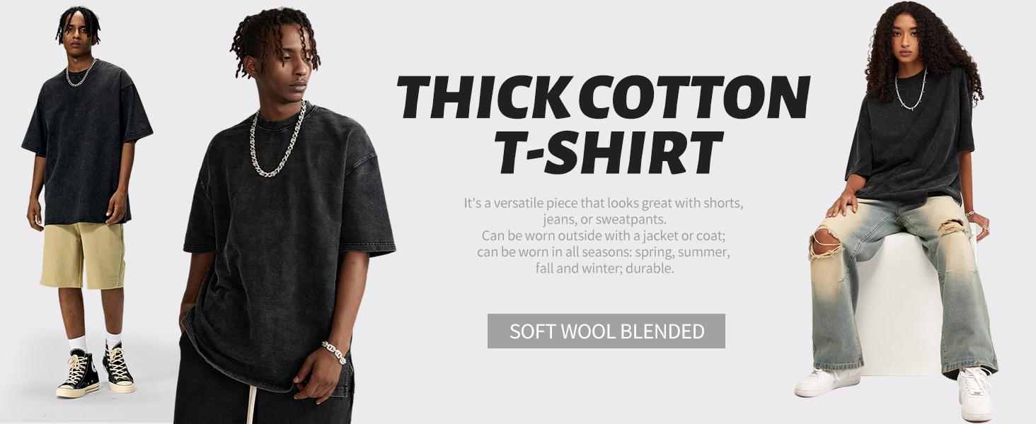 Yimoon Oversized Tshirts for Women Acid Wash Unisex Loose Fit Vintage Cotton Heavyweight T Shirts Baggy Tees