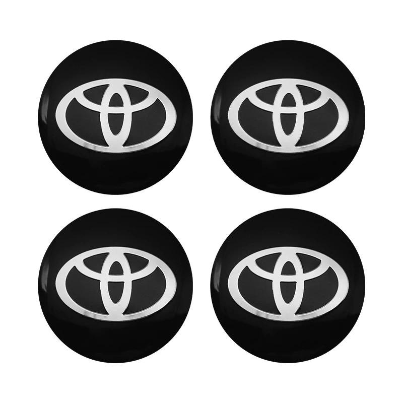 4pc 56mm Car Wheel Center HUB Caps, Emblem Sticker Badge, Automobile Decals, Auto Accessory for Toyota Prado Yaris Hilux Verso Fortuner Supra Corolla