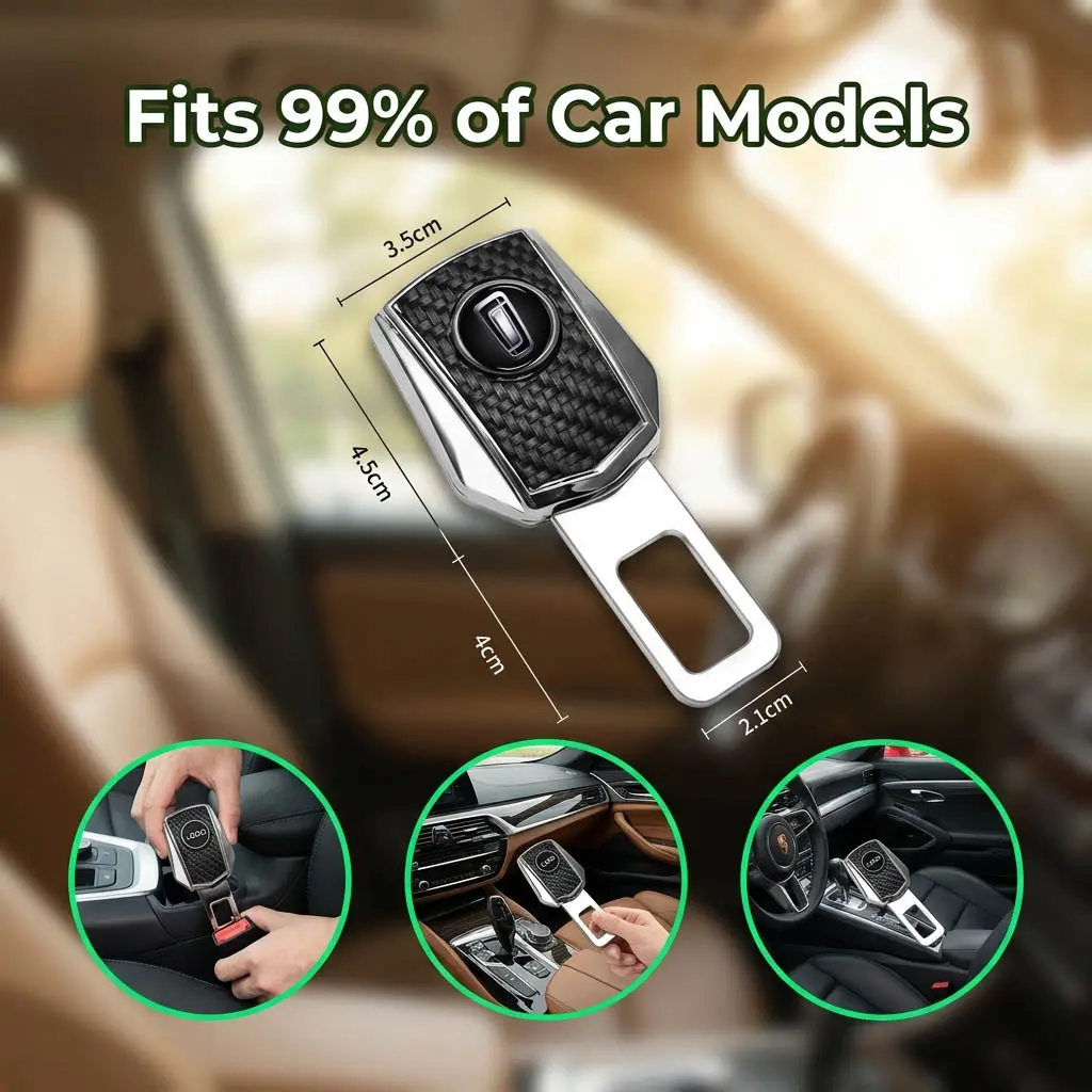 Stop Annoying Seatbelt Alarm Beep, Premium Metal Seat Belt Buckle Silencer Plug Interior Part for Bestune T90 T77 B70 M9 NAT T99