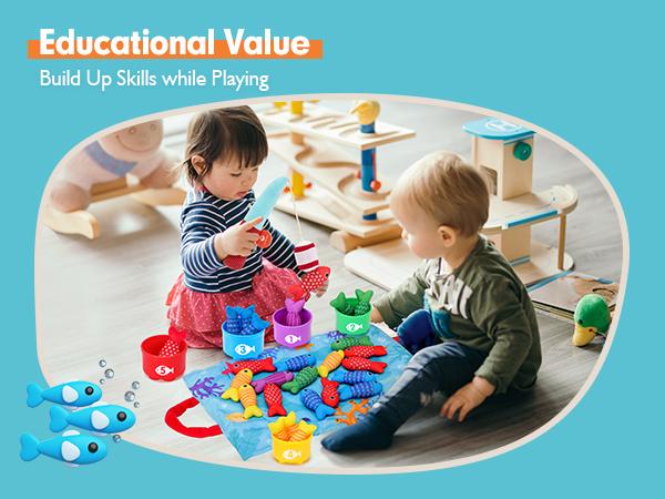 hahaland Toddler Fishing Set Montessori-Inspired Fishing Game with 22 Pcs for 1 Year Old Boys Girls Number Counting Color Sorting Learning Educational Gift 12-18 Months Holiday Christmas Birthday Gift Easter Basket Stuffers Ideas hahaland Toddler Fishing Set Montessori-Inspired Fishing Game with 22 Pcs for 1 Year Old Boys Girls Number Counting Color Sorting Learning Educational Gift 12-18 Months Holiday Christmas Birthday Gift Easter Basket Stuffers Ideas