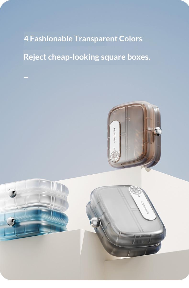 Portable small pill box for daily medication, sealed and moisture-proof, suitable for carrying with you, transparent pill box for use seven days a week