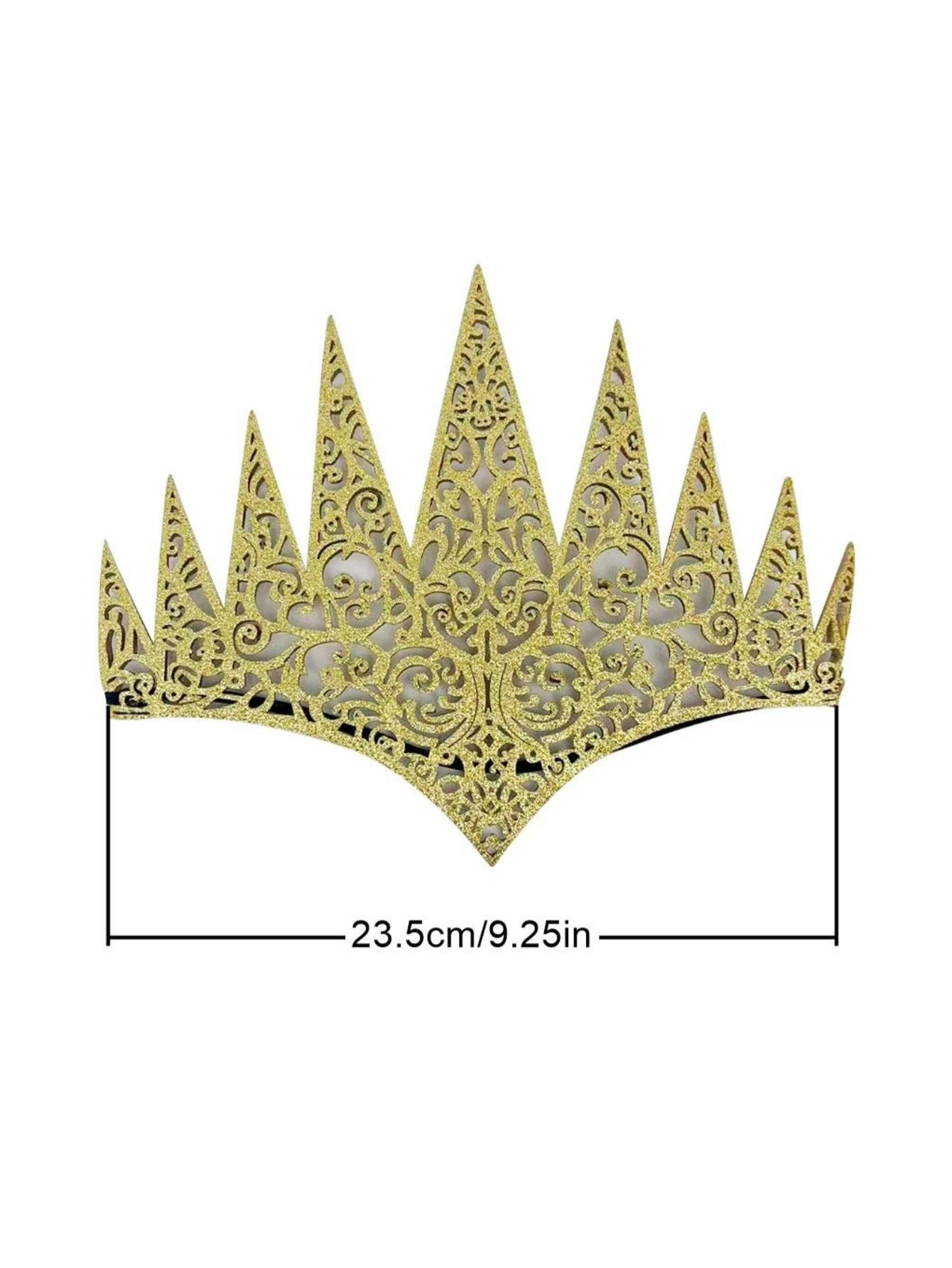 1 Piece of Vintage Crown Headpiece, Silver, Gold, Black, Suitable for Stage Parties, Cosplay Costume Props, Halloween Costumes, Party Headwear