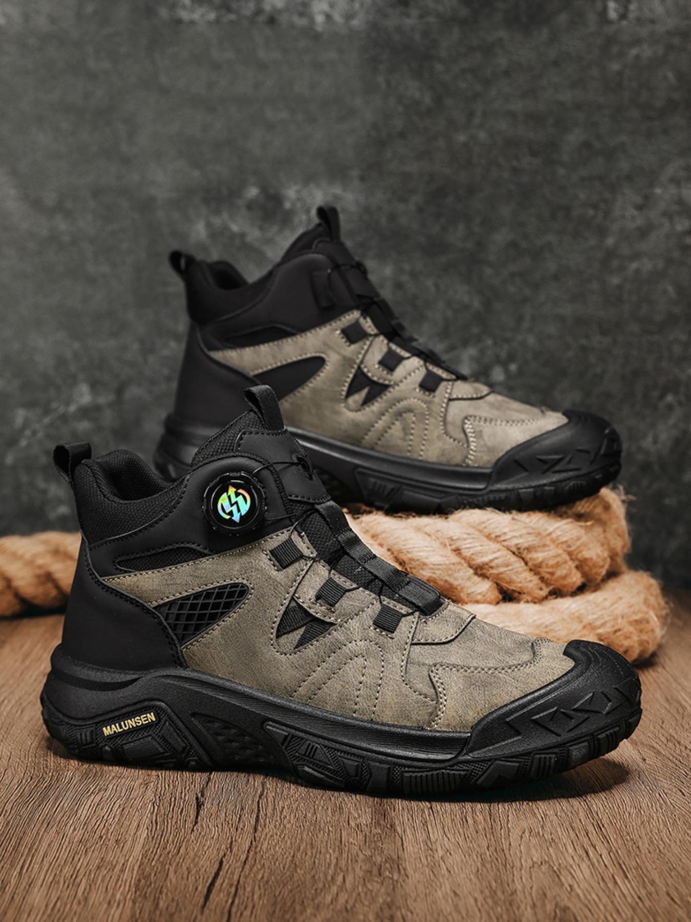 Men's Rotating Buckle Outdoor Hiking Shoes, Fashionable Comfort, Suitable for Outdoor Sports, Daily Wear, Sporty Style, Fall & Winter
