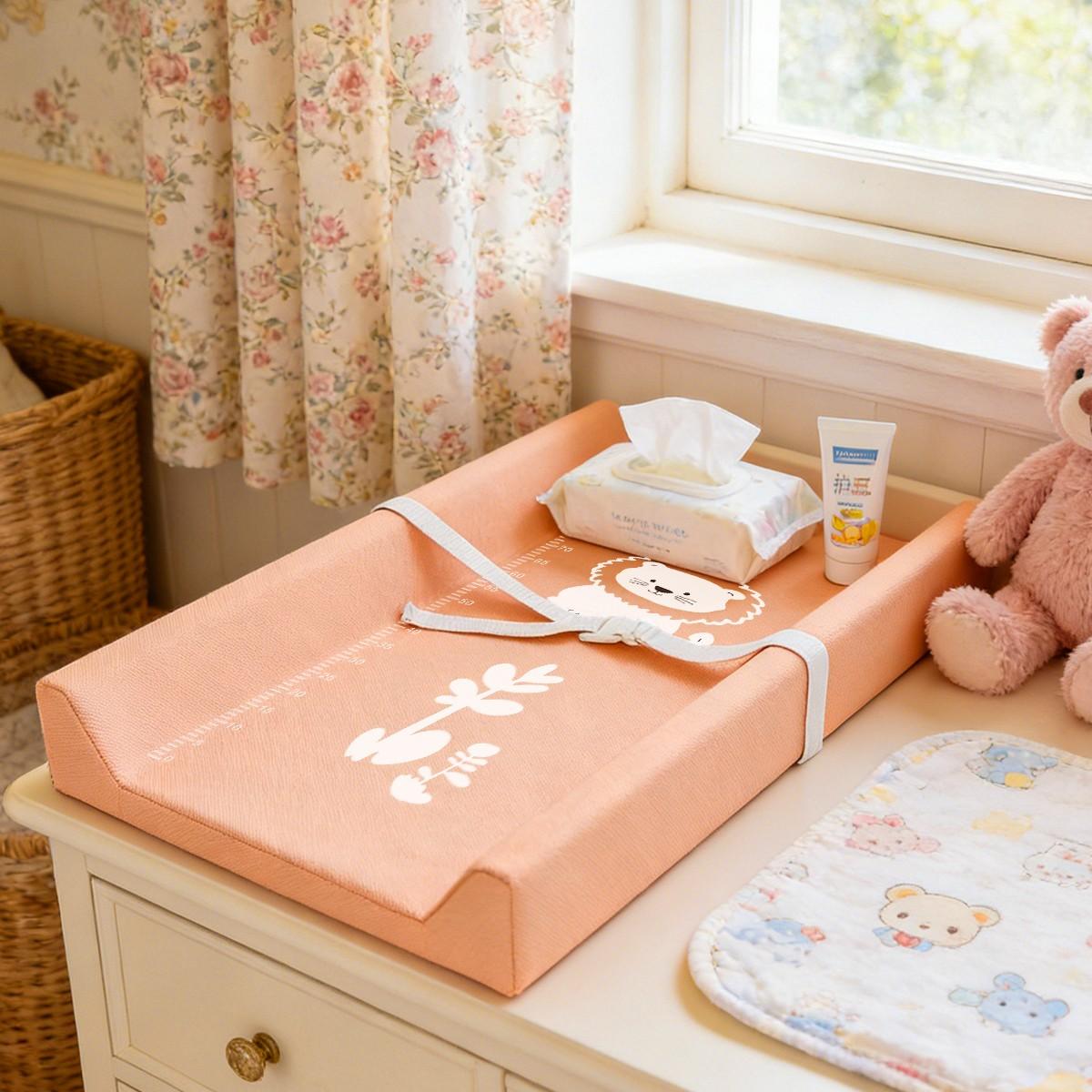 Baby Changing Table with PU Diaper Pad, Leather Infant Care Dressing Table, Baby Massage Mat, Compressed Packaging, Pure Color PU Diaper Table