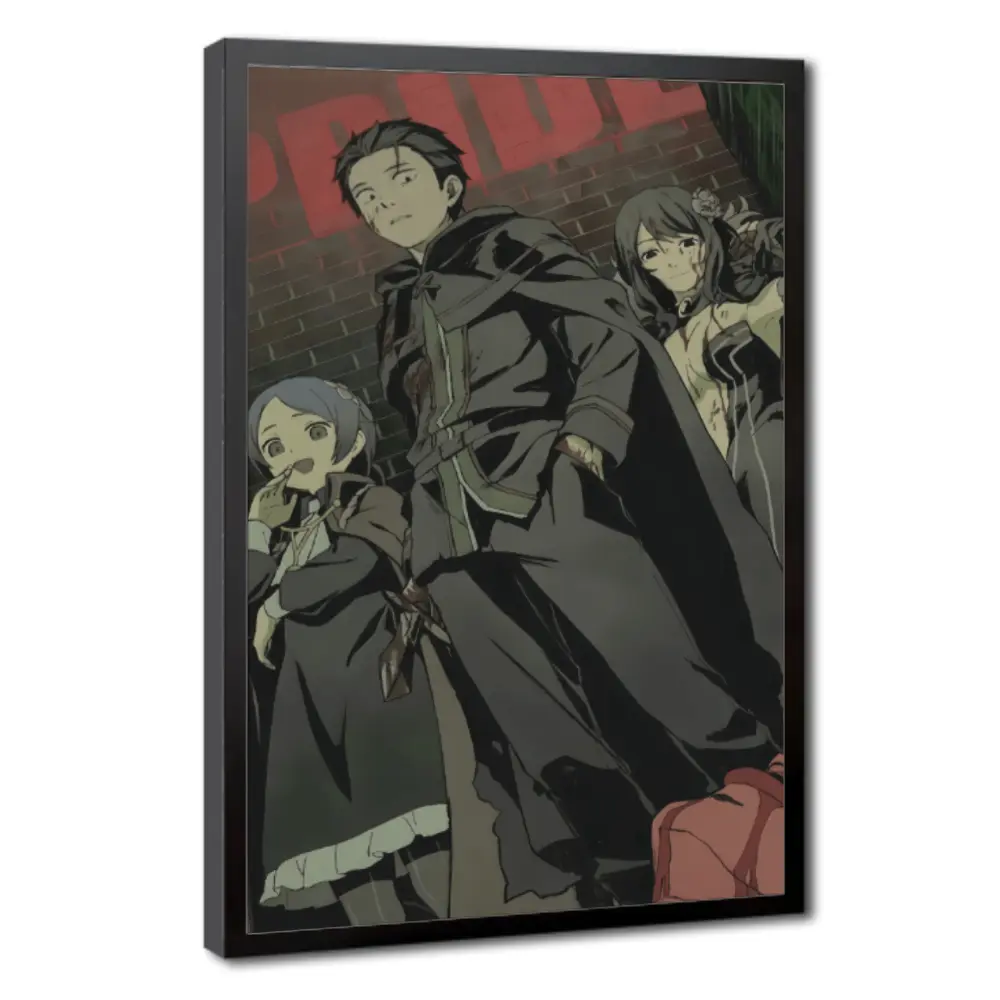 Re:0 Natsuki Subaru Anime Poster Art Print - Vintage Dark Minimalist Japanese Manga Wall Decor, Creative Home Decor Gift for Anime Fans canvas white newspaper unframed classic western wall art music