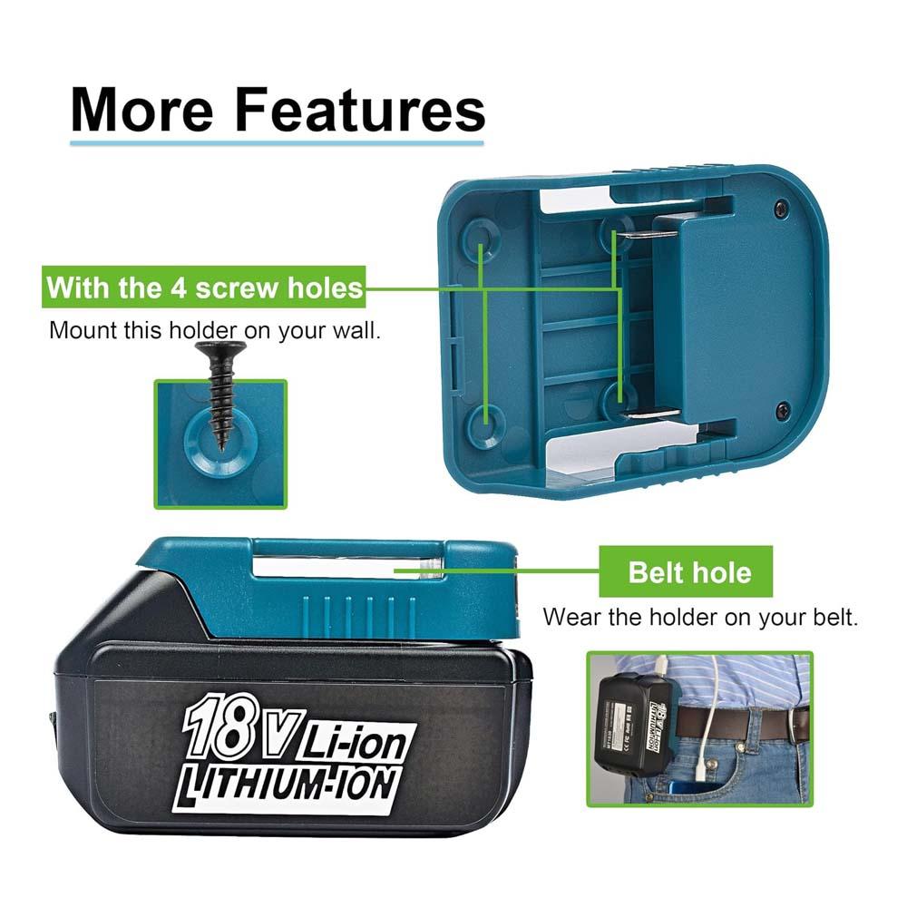 1pc Makita 18V Lithium Battery Fast Charger Dock - Rapid 18W Type-C Port, 5V USB Port, Portable Adapter for Efficient Charging - Compact, Lightweight, and Reliable Accessory