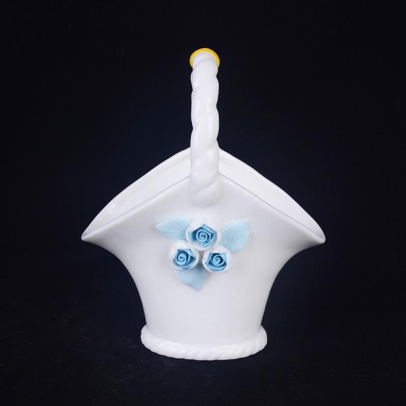 Exquisite Handmade Ceramic Flower Basket New Handcrafted Ceramic Flower Basket Home Decor Ceramic Ornament Gift