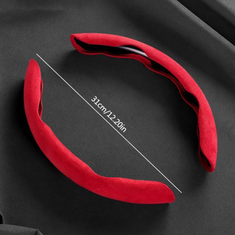 2pc Suede Universal 38CM Car Steering Wheel Cover Booster Non-slip Cover For KIA Ceed Sportage Rio Proceed K5 Optima Sedona Forte Cerato Venga, Steering Wheel Protector, Car Accessories