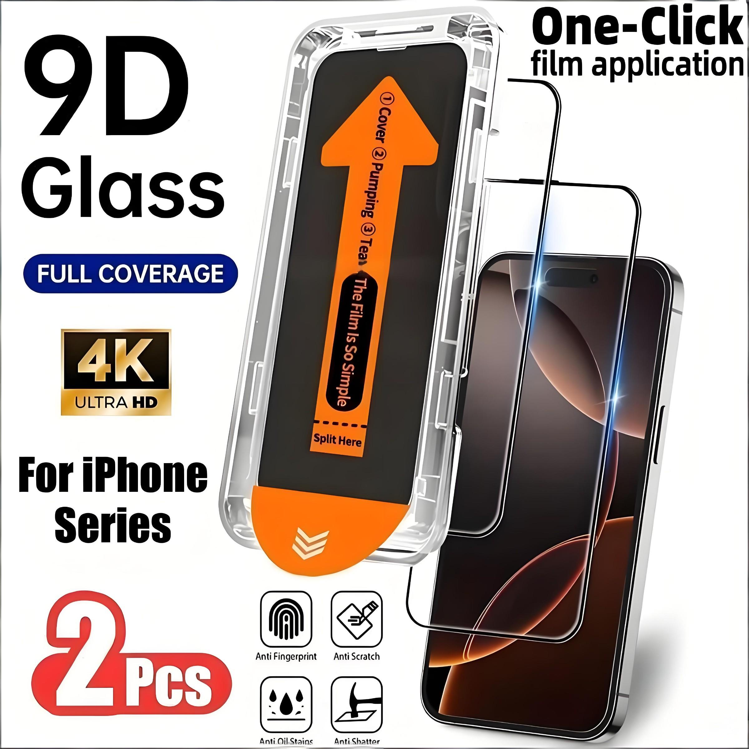 2-Pack Privacy Screen Protector Compatible with iPhone 17 Pro Max/17/16/15/14/13/12/11, X, XR and XS Max, Auto Dust-Elimination, One-Click Bubble-Free Installation 9H Tempered Glass Film