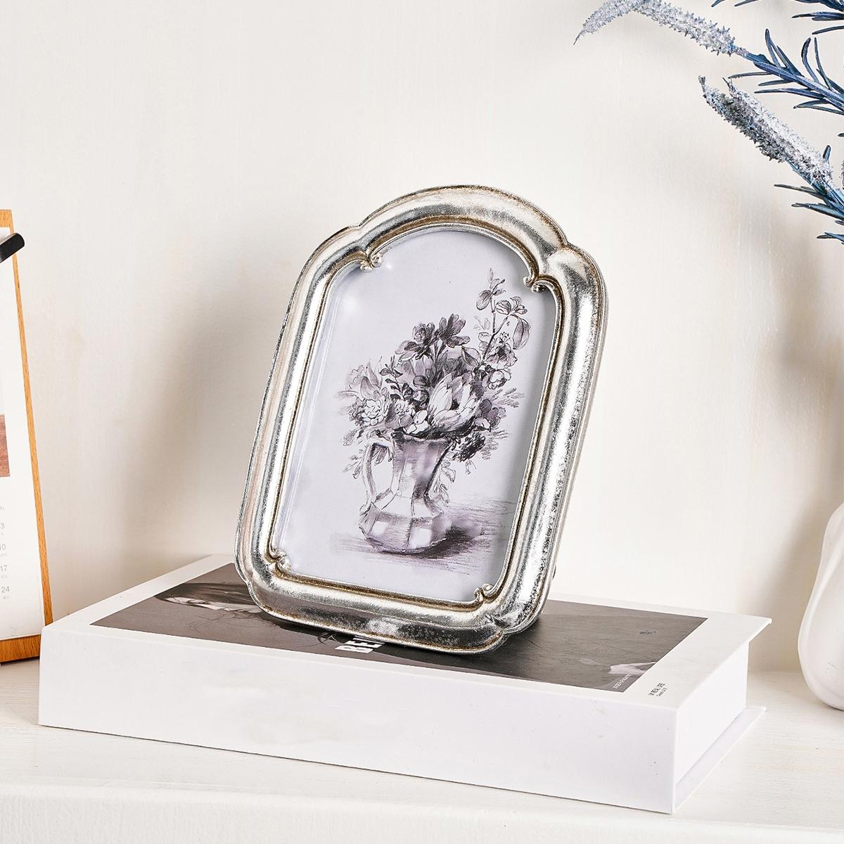 Resin Material Silver Color Border Curved Door Decorative Frame, Multi-Color Options, Simple Home Desktop Decoration