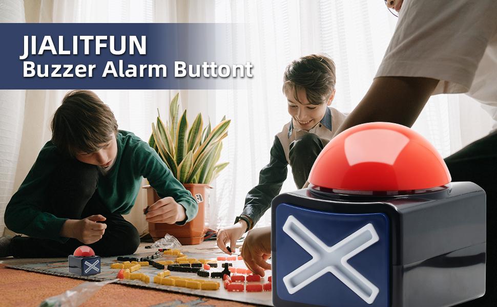 2 Pack Game Buzzers with Light and Sound, Electronic Answer Buzzers for Trivia Quiz, Got Talent Party Toys, Funny Play Buttons for Kids Adults Family Game Night