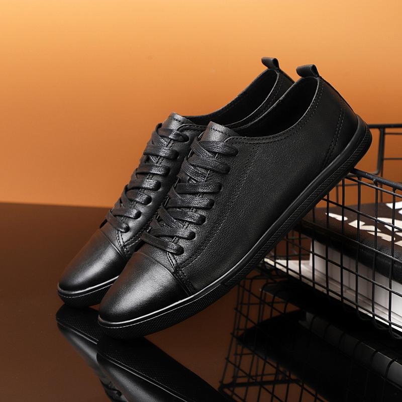 Men & Women High-End Cow Leather Shoes, Lightweight Soft Sole Non-Slip Footwear, Versatile Casual  for Daily Wearfor All Seasons