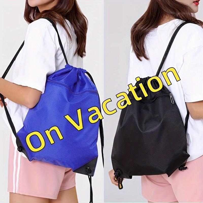 Unisex Drawstring Backpack, Large Capacity Gym Bag with Mesh Side Pockets, Adjustable Straps, Soft Shell Design, Ideal for Travel and Sports