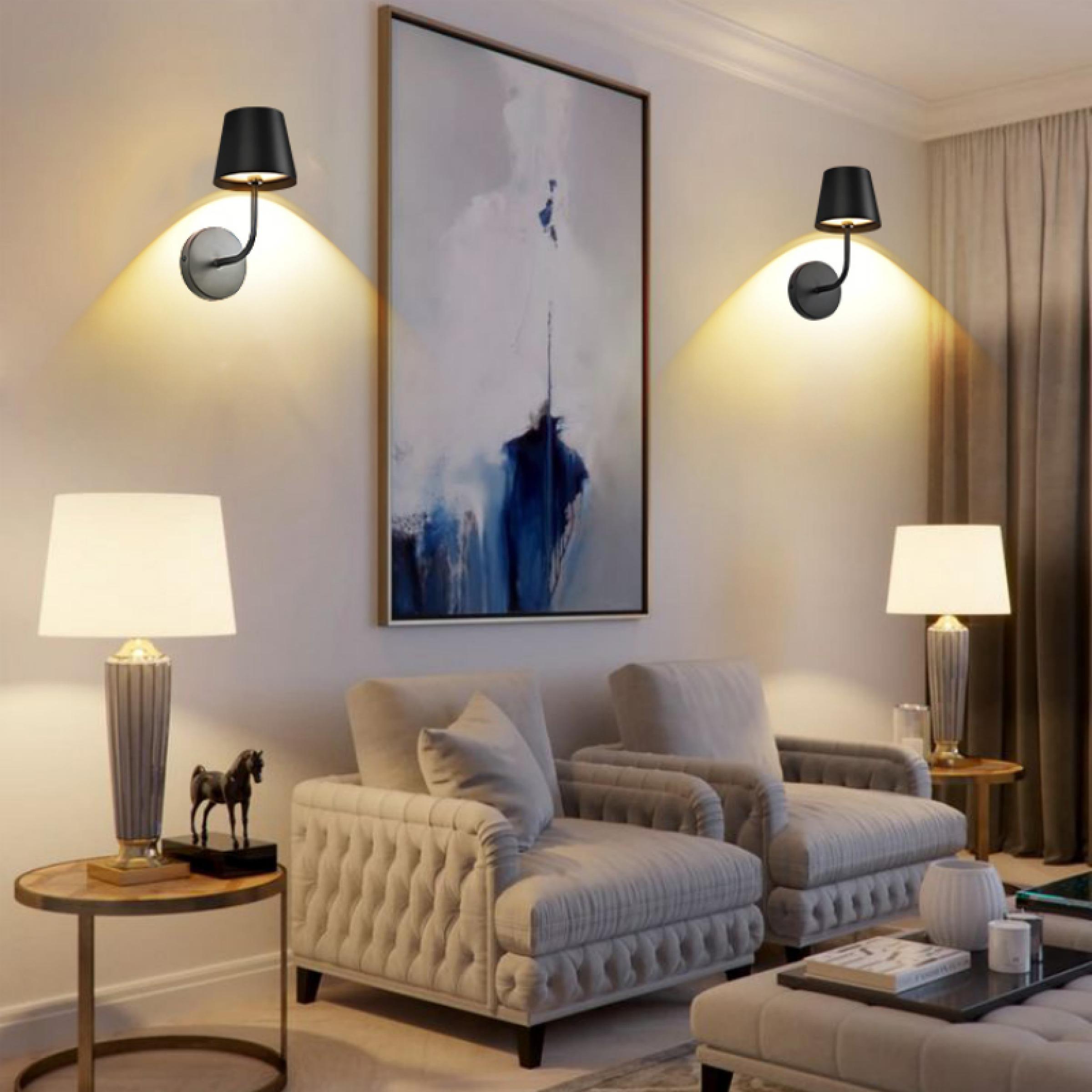 Modern Wireless Wall Light with Remote Control, Rechargeable Lithium Battery, 3 Color Modes, Matte Surface, Indoor Wall Lighting, Home Decor Light