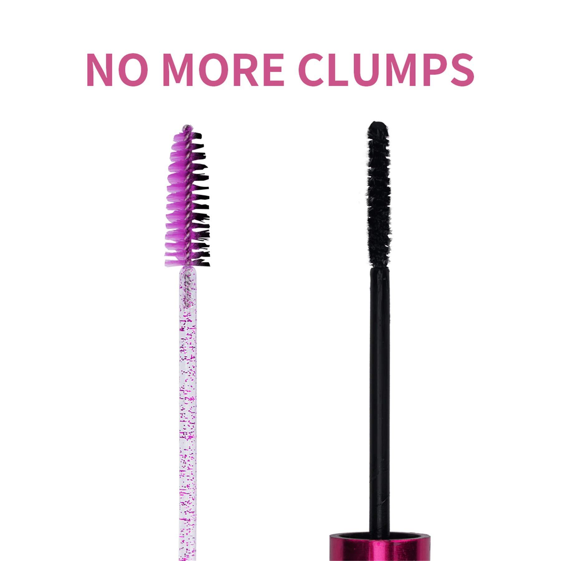 200/100/50/10pcs Eyelash Brushes with Container, Bendable Disposable Brow Wands, Crystal Castor Oil Brush for False Lashes, Cosmetic Brush