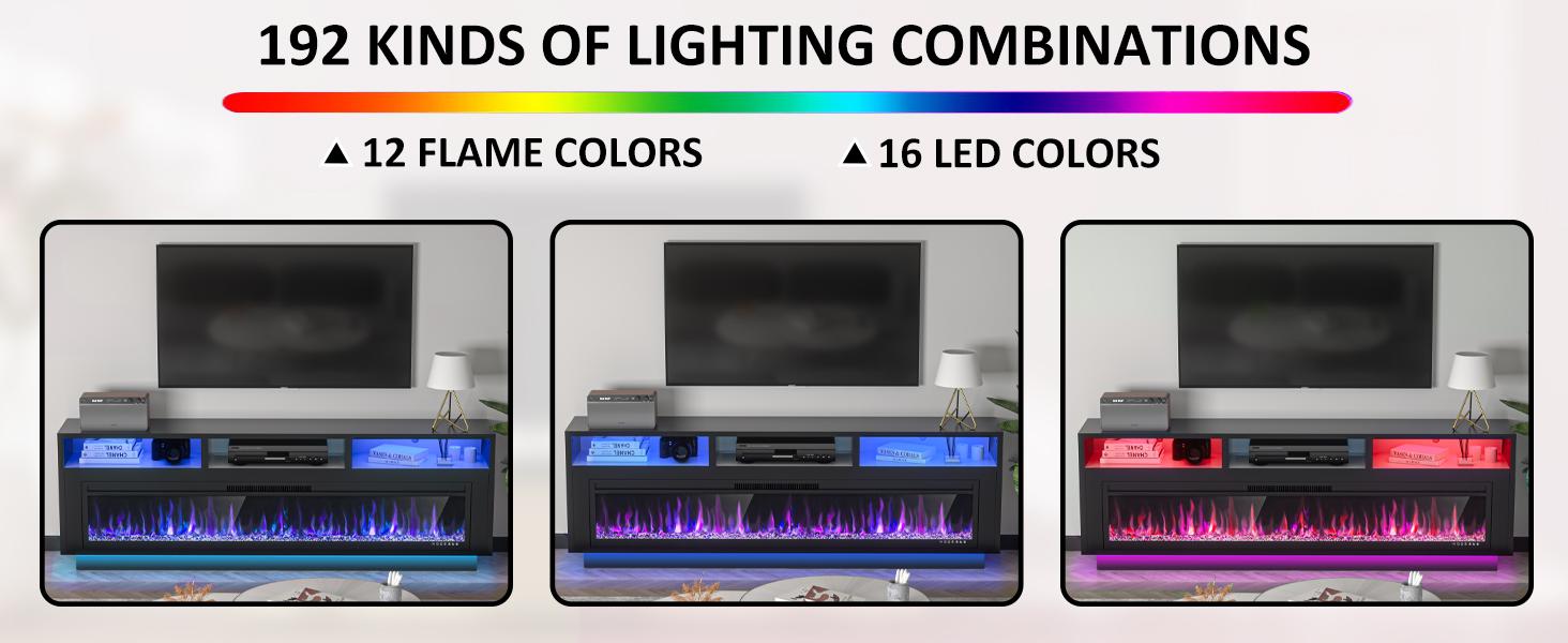 【2 Packages Shipping】AHB 58" Fireplace TV Stand for TVs Up to 65" with 52" Electric Fireplace, TV Console for The Living Room, LED Light Entertainment Center, Storage Cabinet, Media Console Table, Black 【2 Packages Shipping】AHB 58" Fireplace TV Stand for TVs Up to 65" with 52" Electric Fireplace, TV Console for The Living Room, LED Light Entertainment Center, Storage Cabinet, Media Console Table, Black