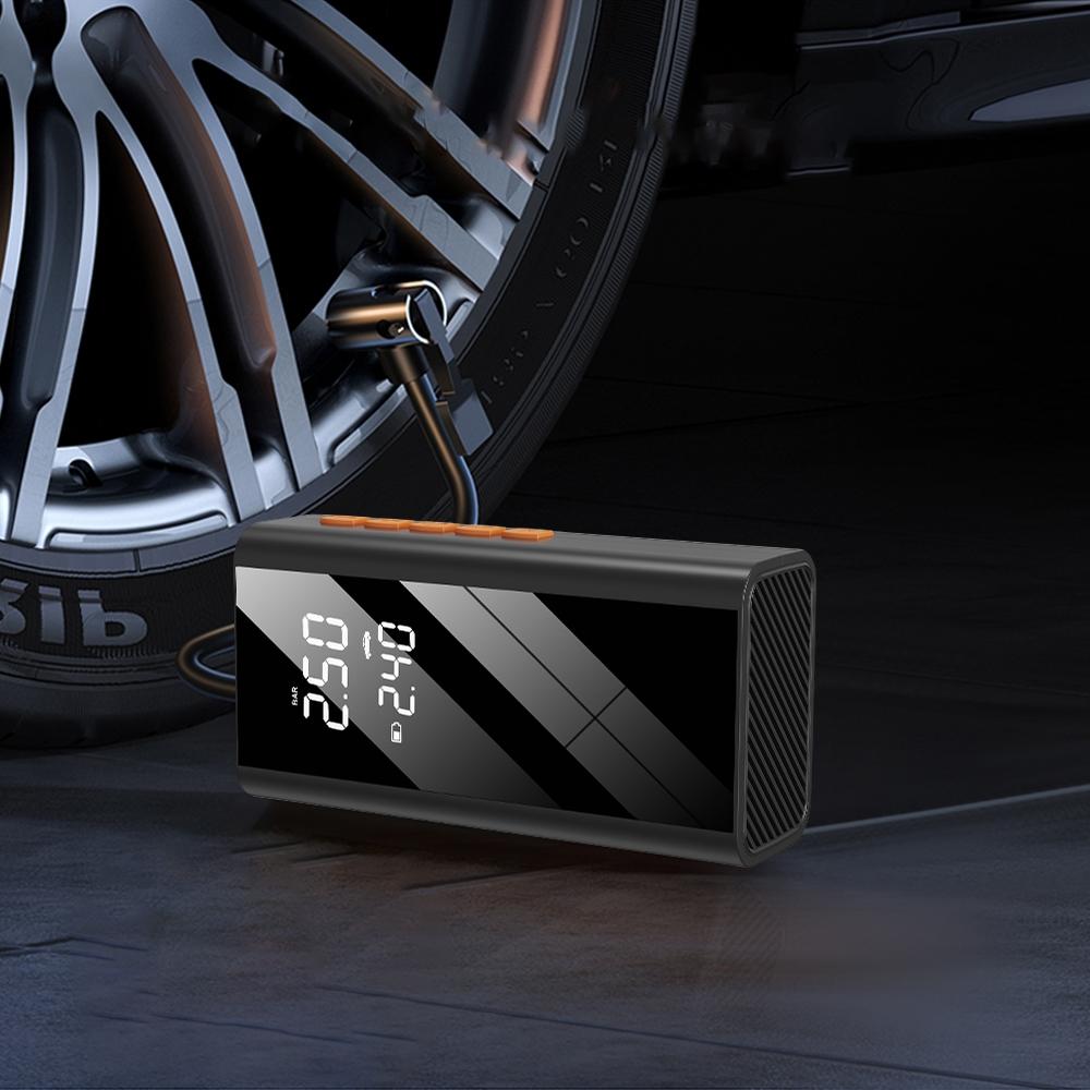 Wireless Air Pump with LED Lighting, 1 Set 12V 4-in-1 Portable Vehicle Battery Jump Starter, Emergency SOS Light, Digital Display, Smart Clip, Tire Pressure Monitor, Autos, Vehicle, Automotive Tire Inflator, Cordless Tire Inflator