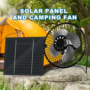 Solar Fan Kit with 10w Solar Panel, Portable Outdoor Indoor Cooling Fan, Ideal for Camping RV Fishing Home Office Greenhouse Pet House