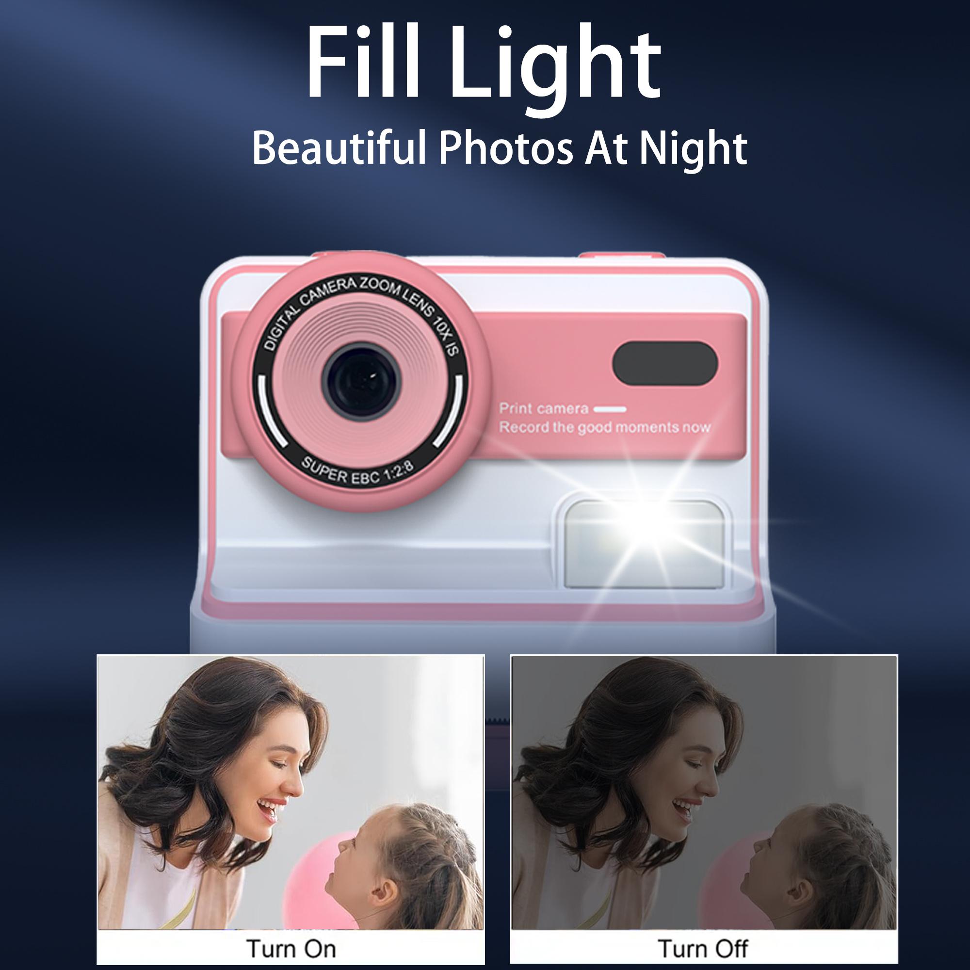 New Polaroid Camera, 1080P 2.4-Inch Screen Digital Instant Print Camera with Printing Paper & 32GB Card, Birthday Gift for Kids Aged 3-12